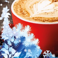 Winter Coffee with Frosted accents