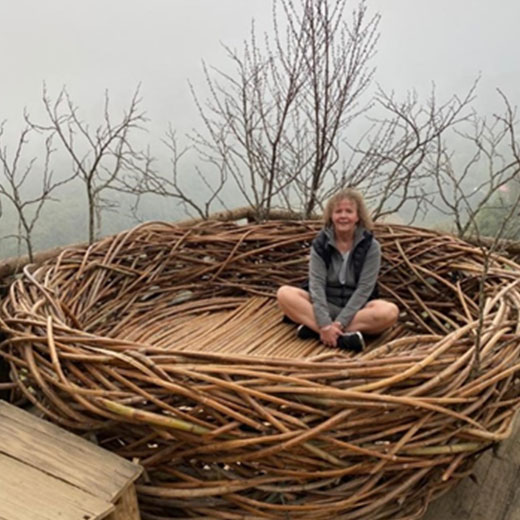 Eileen taking a well earned break in a nest