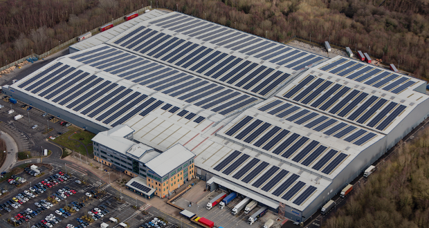 Lyreco UK & Ireland Head Office showing solar panels on the roof