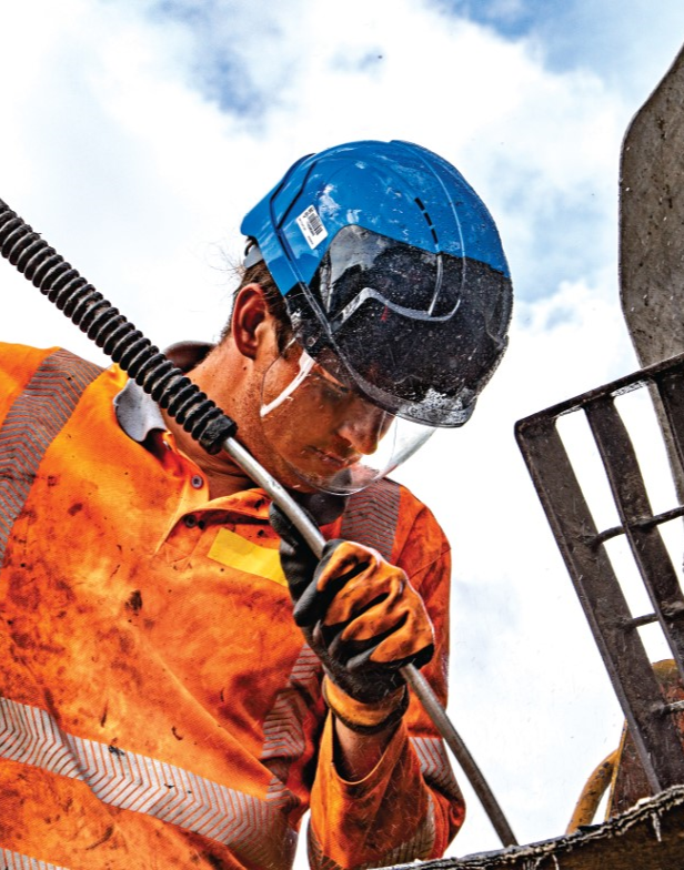 Safety Helmet with Integrated Lens Protection