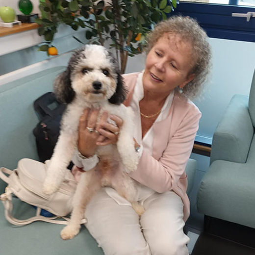 Eileen Kinch visiting Winston at our Telford Head Office