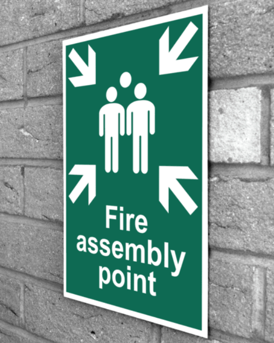 Improve Workplace Safety Fire Assembly Site Safety Sign