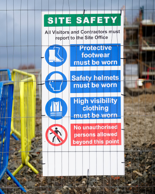 Safety Signage on Construction Site - Improve Workplace Safety
