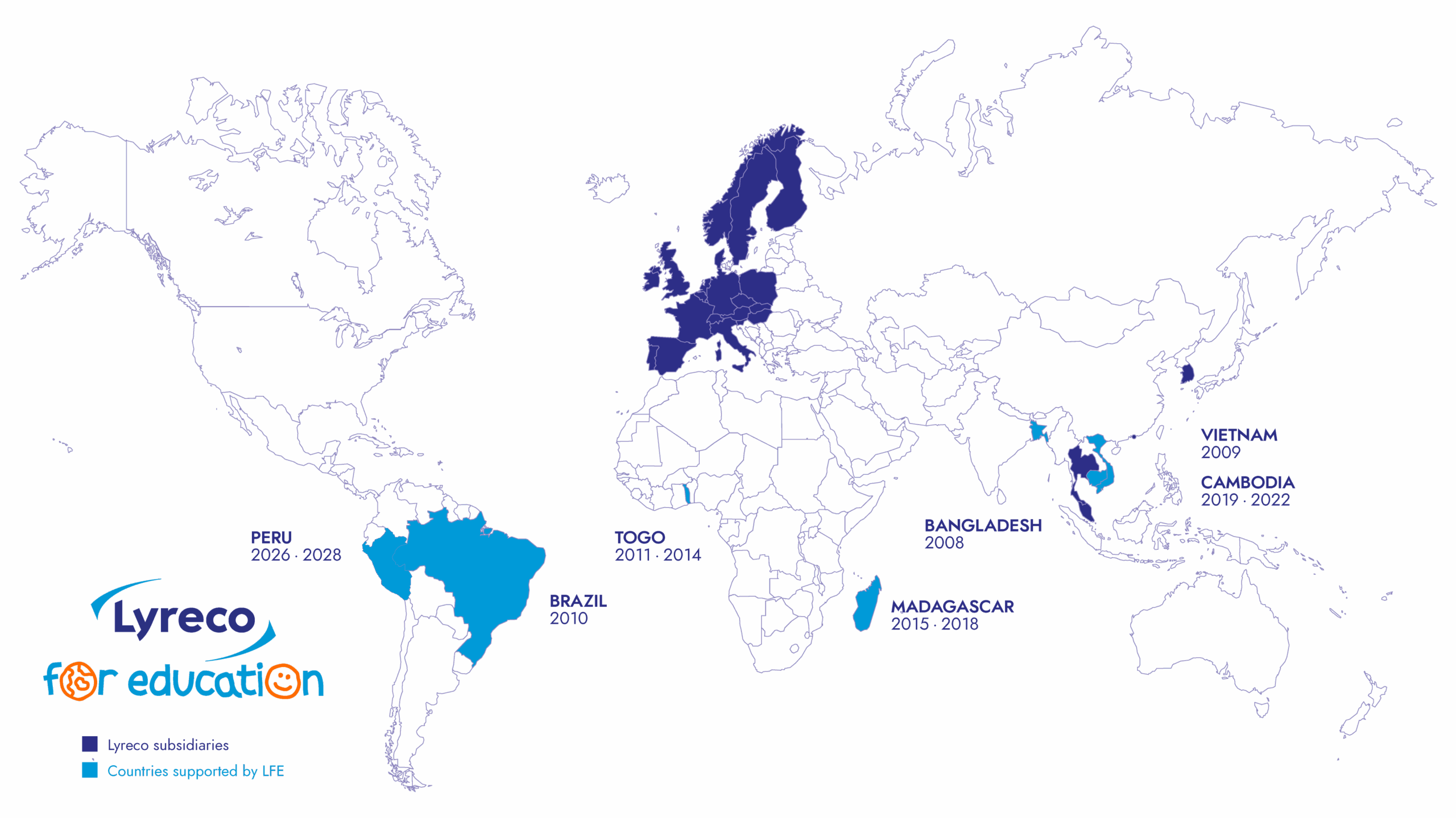 Lyreco for Education map